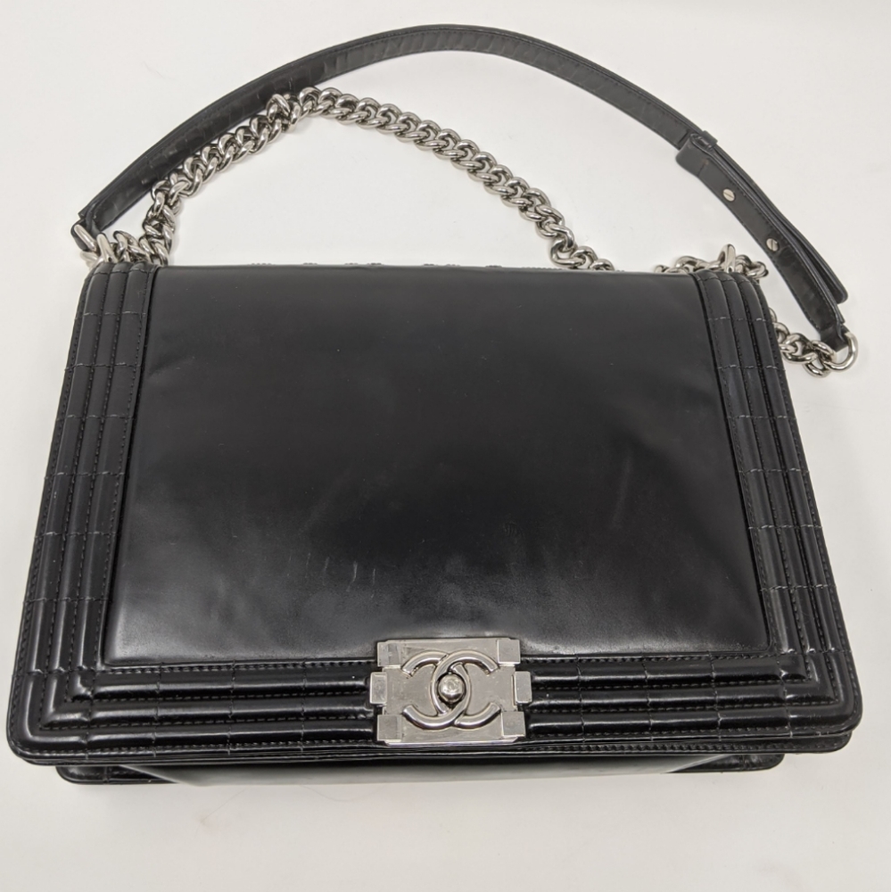 πHPπCHANEL Boy Black Flap Reverso Calfskin Bag - Picture 6 of 16